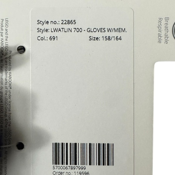 LEGO Wear Purple Waterproof Gloves Size 13/14 - Picture 3 of 4